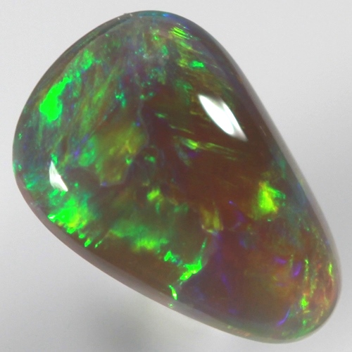 SOLID SEMI BLACK OPAL Very bright neon green rolling flashes